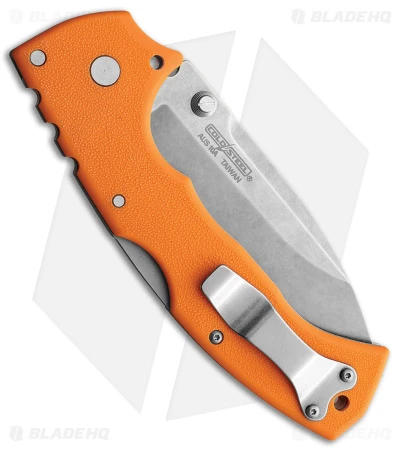 Cold Steel 4-Max Scout Tri-Ad Lock Knife Orange Griv-Ex (4" Stonewash) 4 Cold Steel 4-Max Scout Tri-Ad Lock Knife Orange Griv-Ex (4" Stonewash) - Image 2