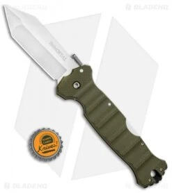 Cold Steel Immortal Lockback Knife OD Green G-10 (4" Satin S35VN) 23HVG -Pro Knife Depot Store Cold Steel Imoortal LB Green 23HVG BHQ 87151 jr bottlecap