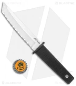 Cold Steel Kobun Tanto Fixed Blade Knife (5.5" Satin Serrated) 17TS -Pro Knife Depot Store Cold Steel Kobun Tanto Satin Serr 17TS BHQ 105890 jr bottlecap