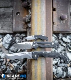 Cold Steel Kris Voyager Tri-Ad Lock Knife (5.5" Stonewash AUS-10A) 29AXW -Pro Knife Depot Store Cold Steel Kris Voyager Tri Ad Lock Knife Stonewash AUS 10A 29AXW BHQ 106677 kp rail web