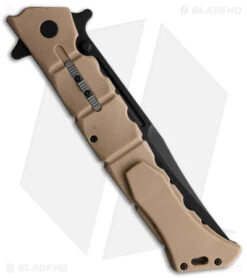 Cold Steel Large Luzon Folding Flipper Knife Desert Tan GFN (6" Black) -Pro Knife Depot Store Cold Steel Large Luzon Desert Tan Black BHQ 174234 jr side