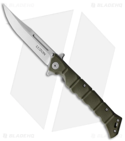 Cold Steel Medium Luzon Folding Flipper Knife OD Green GFN (4" Satin) 3 Cold Steel Medium Luzon Folding Flipper Knife OD Green GFN (4" Satin)