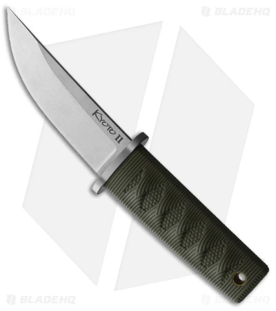 Cold Steel Kyoto II Fixed Blade Knife Drop Point OD Green Kray-Ex (3.38" Satin) 3 Cold Steel Kyoto II Fixed Blade Knife Drop Point OD Green Kray-Ex (3.38" Satin)