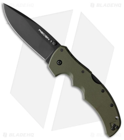 Cold Steel Recon 1 Spear Point Lockback Knife OD Green G-10 (4" Black) 3 Cold Steel Recon 1 Spear Point Lockback Knife OD Green G-10 (4" Black)