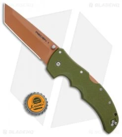 Cold Steel Recon 1 Tanto Lockback Knife Desert Warrior G-10 (4" Copper) -Pro Knife Depot Store Cold Steel Recon 1 Tanto LB Desert Warrior G 10 Copper 27UAT BHQ 100067 jr bottlecap