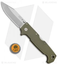 Cold Steel SR1 Tri-Ad Lock Knife OD Green G-10 (4" Satin S35VN) 62L -Pro Knife Depot Store Cold Steel SR1 Tri Ad OD Green G 10 62L BHQ 52062 jr bottlecap