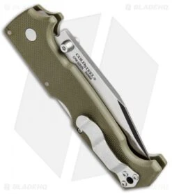 Cold Steel SR1 Tri-Ad Lock Knife OD Green G-10 (4" Satin S35VN) 62L -Pro Knife Depot Store Cold Steel SR1 Tri Ad OD Green G 10 62L BHQ 52062 jr side
