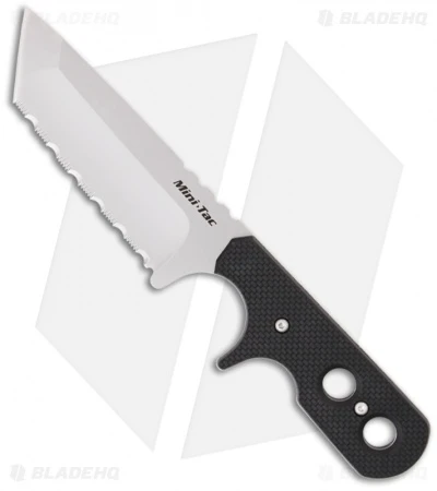 Cold Steel Mini Tac Tanto Neck Knife G-10 (3.75" Bead Blast Serr) 49HTFS 3 Cold Steel Mini Tac Tanto Neck Knife G-10 (3.75" Bead Blast Serr) 49HTFS